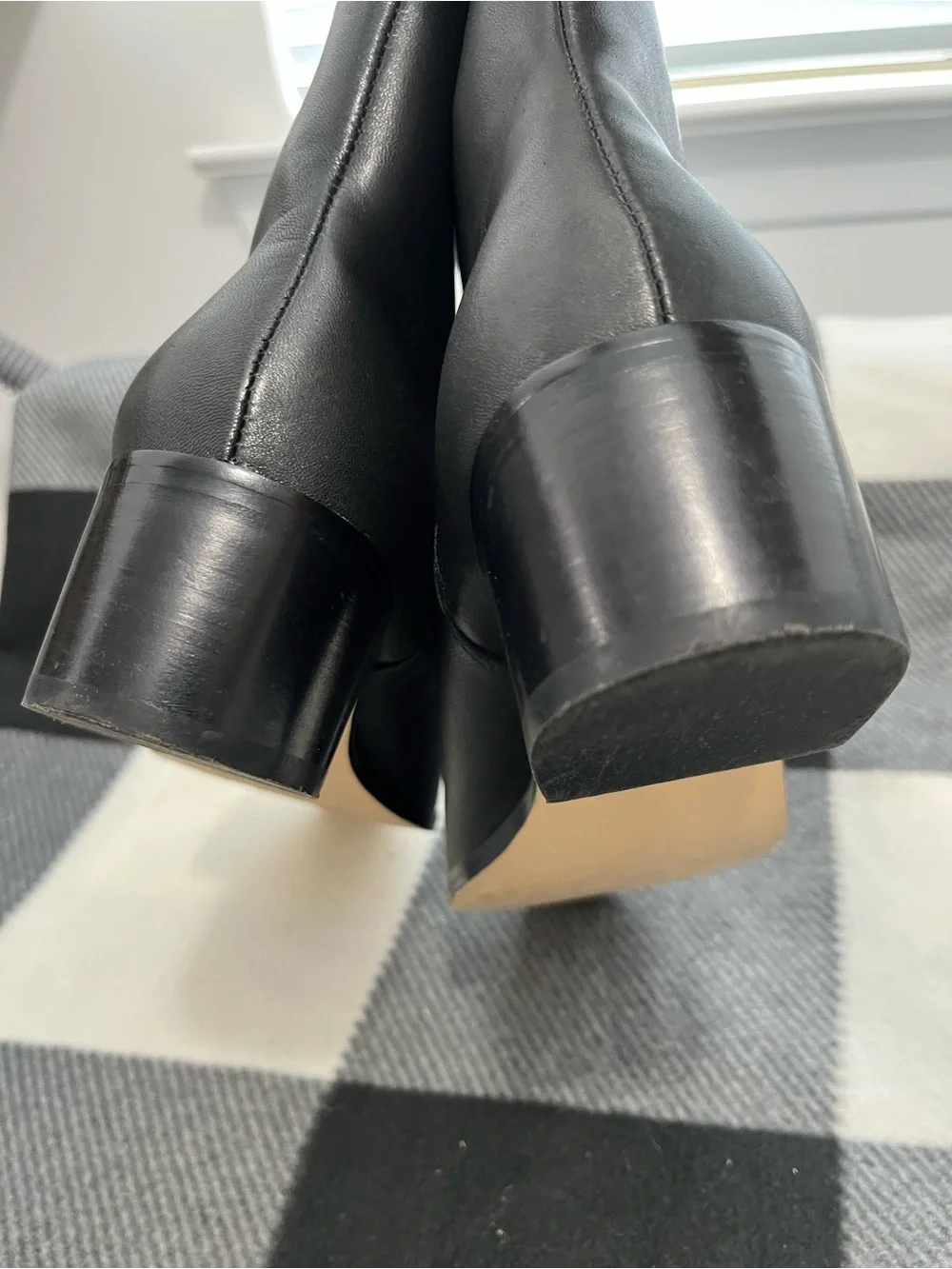 J.Crew Soft Leather Black Walker Ankle Boots Block Heel Women’s 7.5
